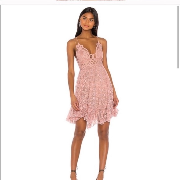 FREE PEOPLE ADELLA LACE BURNOUT SLIP DRESS BALLET - Picture 3 of 6